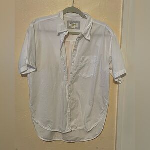 Anthropologie White Casual Button Down Shirt